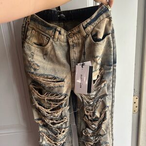 RETROFÊTE VINTAGE PANTS. SIZE 25 CHANTI DENIM